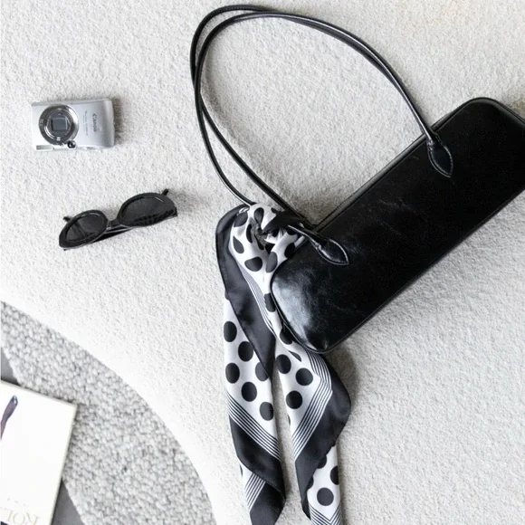 POLKA DOT SATIN HEAD SCARF - Picture 2 of 16